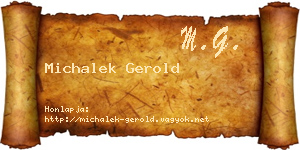 Michalek Gerold névjegykártya